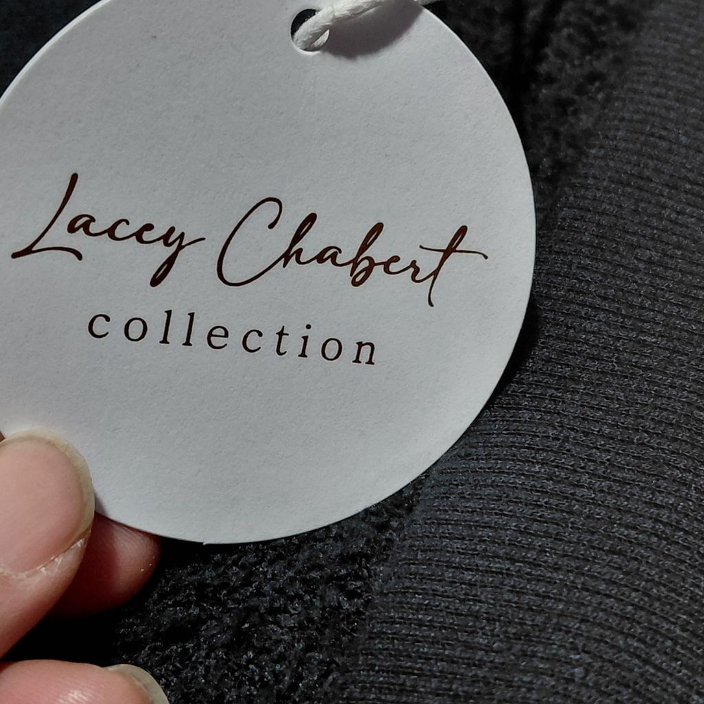 Women's Lacey Chabert Collection Black Cardigan XS with Pink Embroidery - Picture 4 of 6